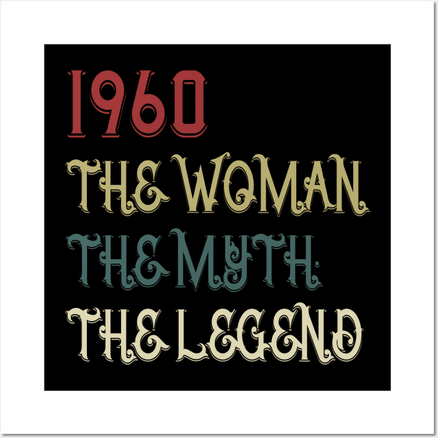 Vintage Retro 1960 Legend Gift 60th Birthday Womens Wall Art by Damsin